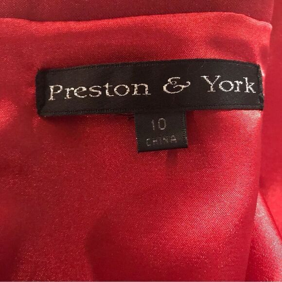 Preston & York Dress Women’s Size 10 Red Sheath Pearl Neckline Cap Sleeves - Picture 7 of 7